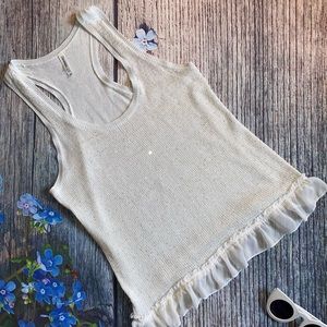 Aeropostale Relaxed Ruffle Knit Tank